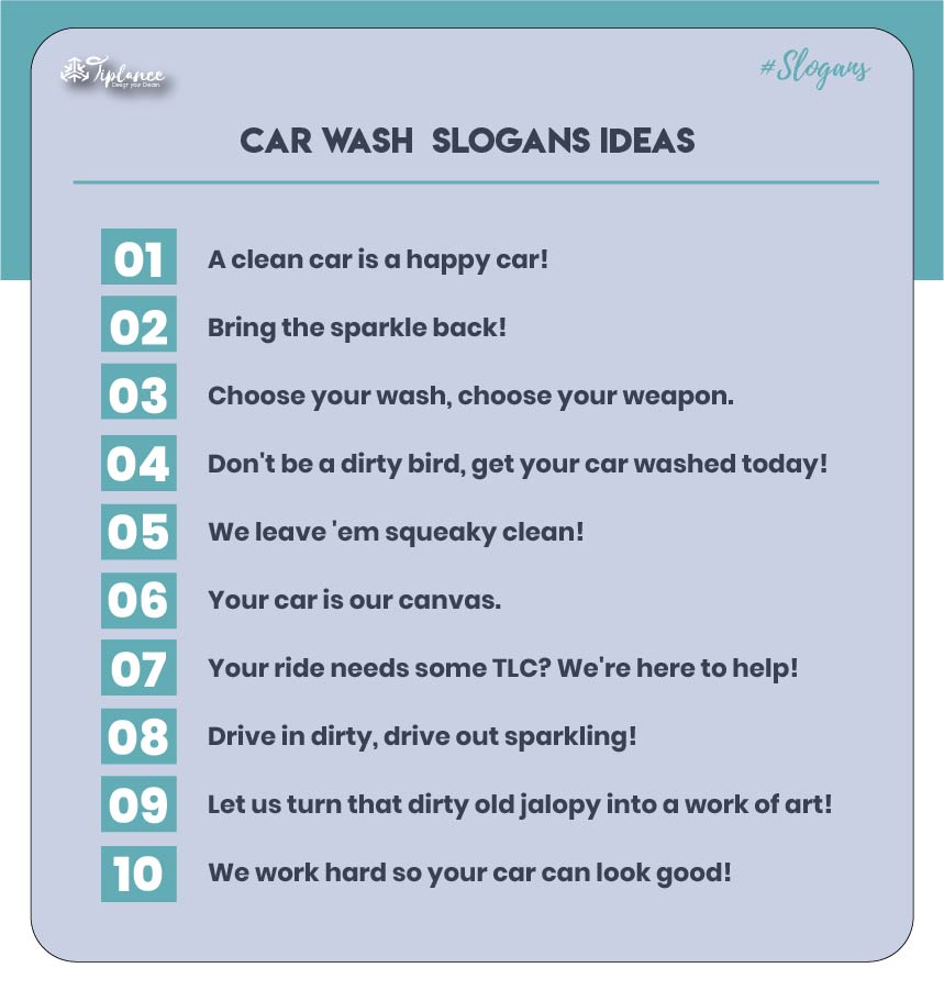 Catchy Car Wash Slogans Taglines Ideas Tiplance