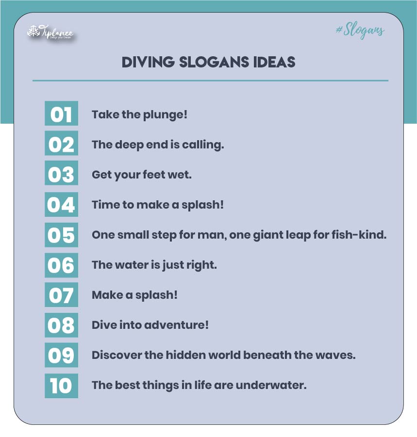 Best Diving Slogans Samples