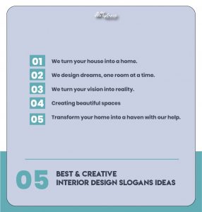 Best Interior Design Slogans & Taglines Examples