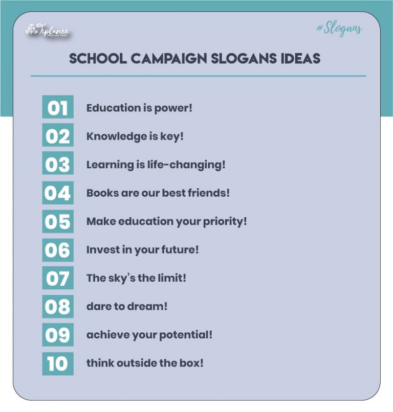 101+ Best School Campaign Slogans Ideas & Examples - Tiplance