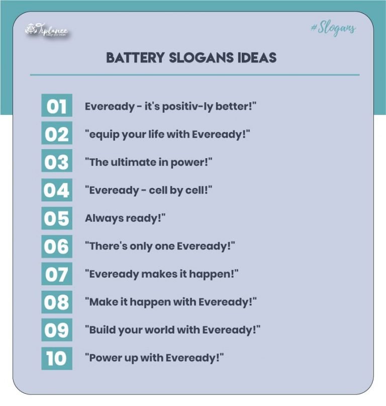107+ Best Battery Slogans & Taglines Example Tiplance
