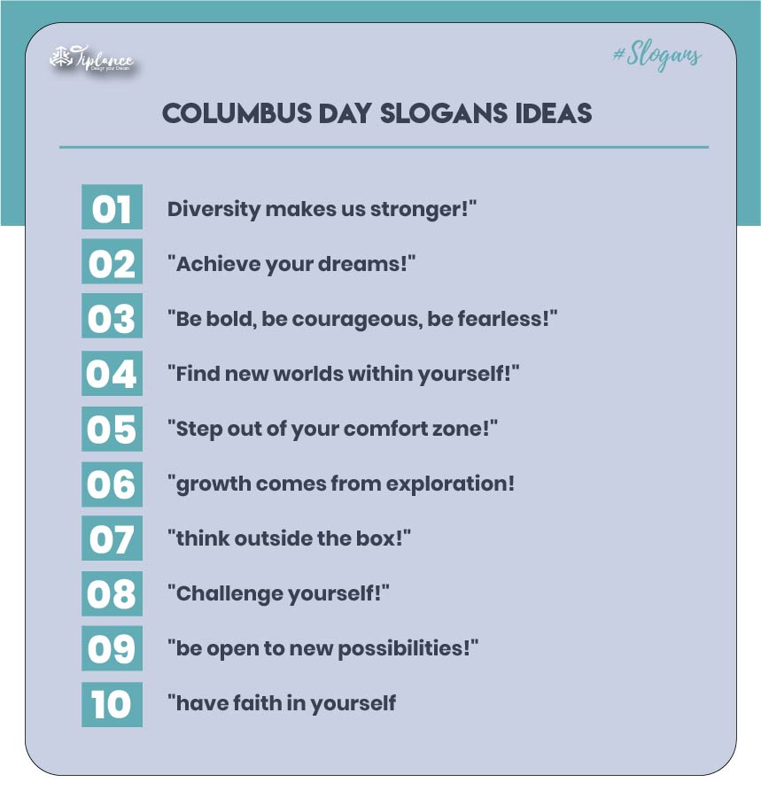 Catchy Columbus Day Slogans Taglines