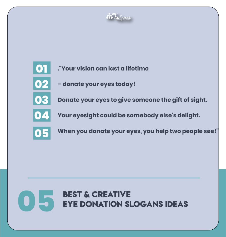 Catchy Eye Donation Slogans Taglines & Ideas