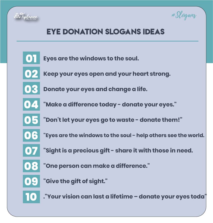 Catchy Eye Donation Slogans Taglines