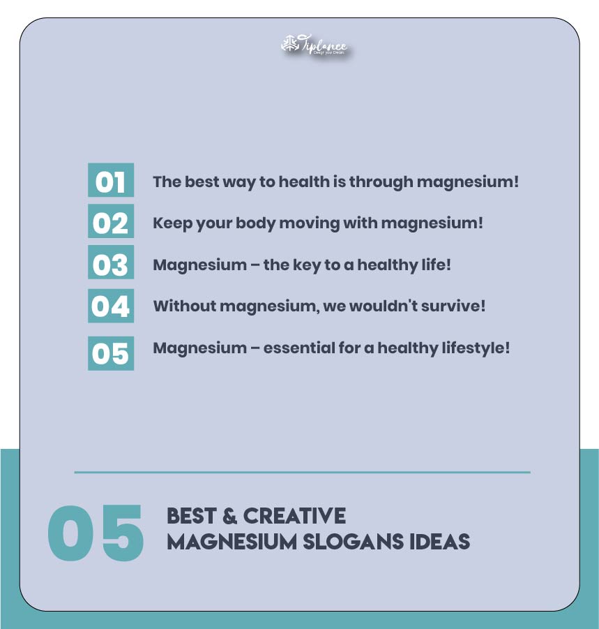 Catchy Magnesium Slogans & Taglines Examples