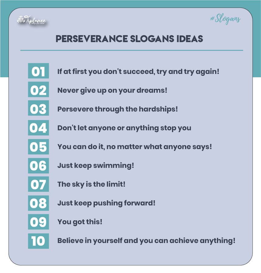 Perseverance Slogans Examples & Taglines
