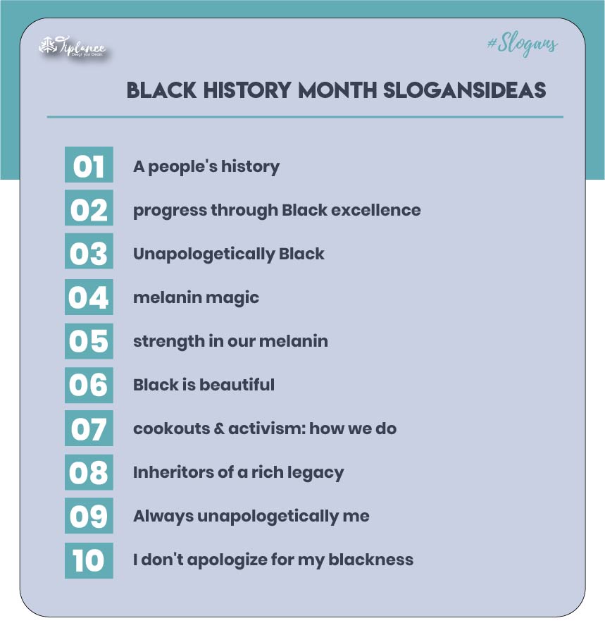 black history month slogan example