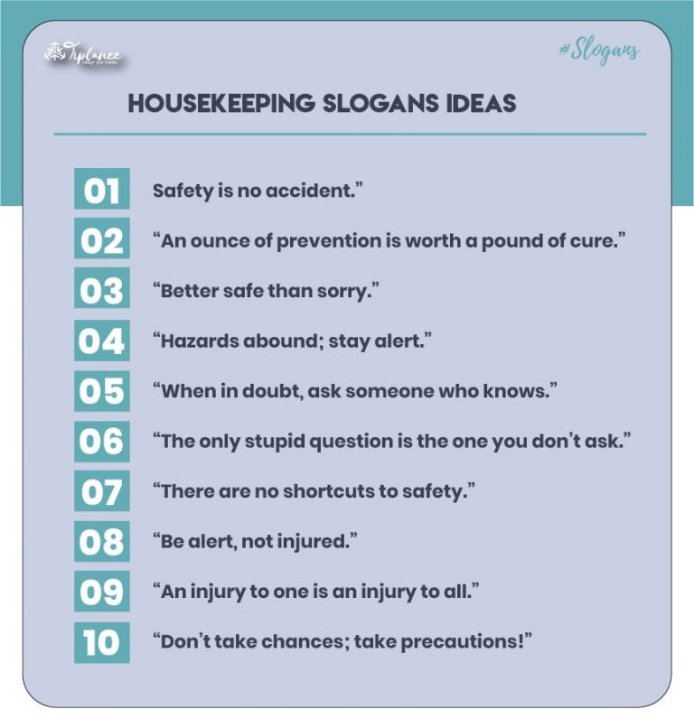 Good Housekeeping Safety Slogans Tiplance 