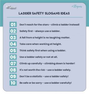 ladder safety slogan ideas