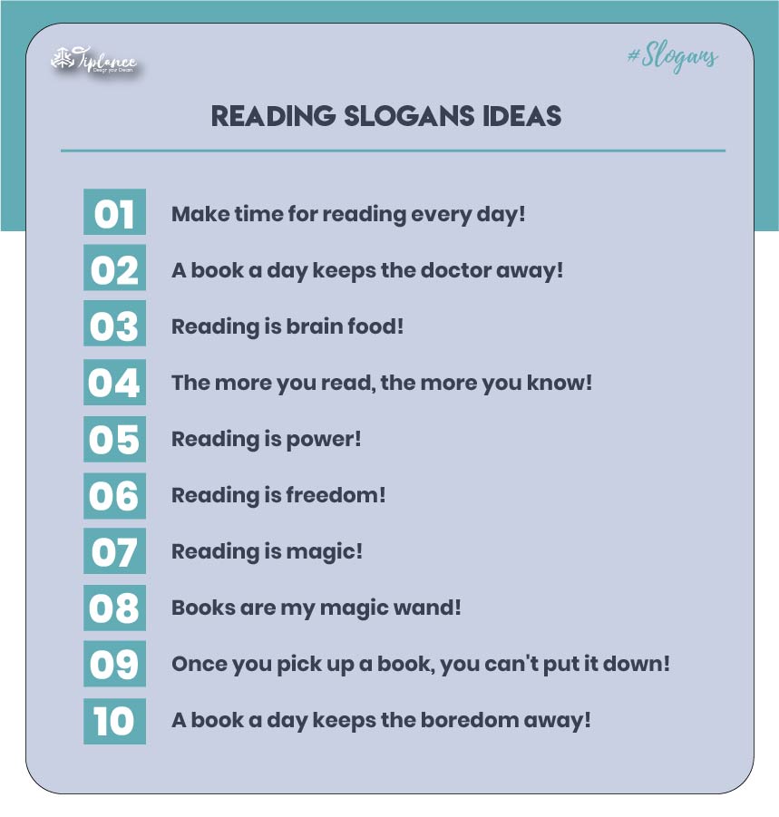 113+ Creative Slogan About Reading Ideas & Examples - Tiplance