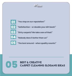 Carpet cleaning taglines