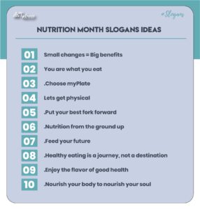 Creative Nutrition Month Slogans Samples