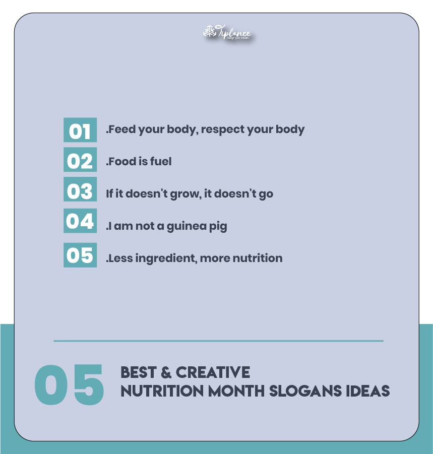 Creative Nutrition Month Slogans Samples & Ideas