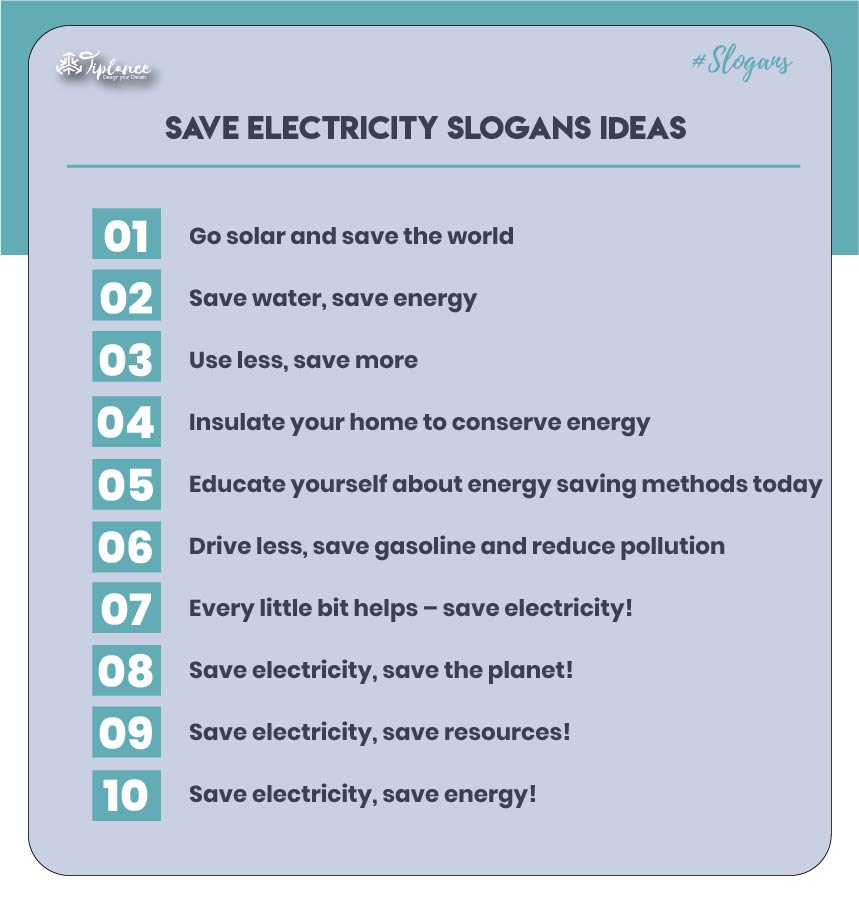 Creative Save Electricity Slogans Ideas