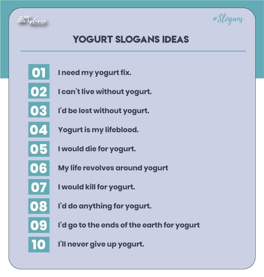 Creative Yogurt Slogans & Taglines