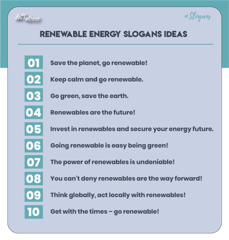 101+ Best Renewable Energy Slogans Ideas & Example's