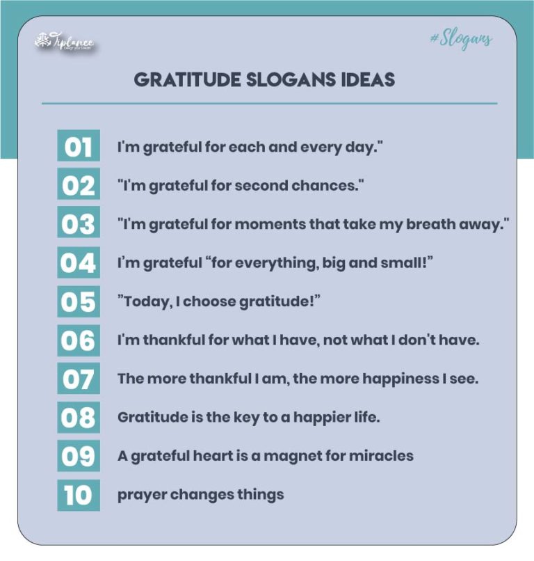 107+ Catchy Gratitude Slogans Example & Ideas - Tiplance