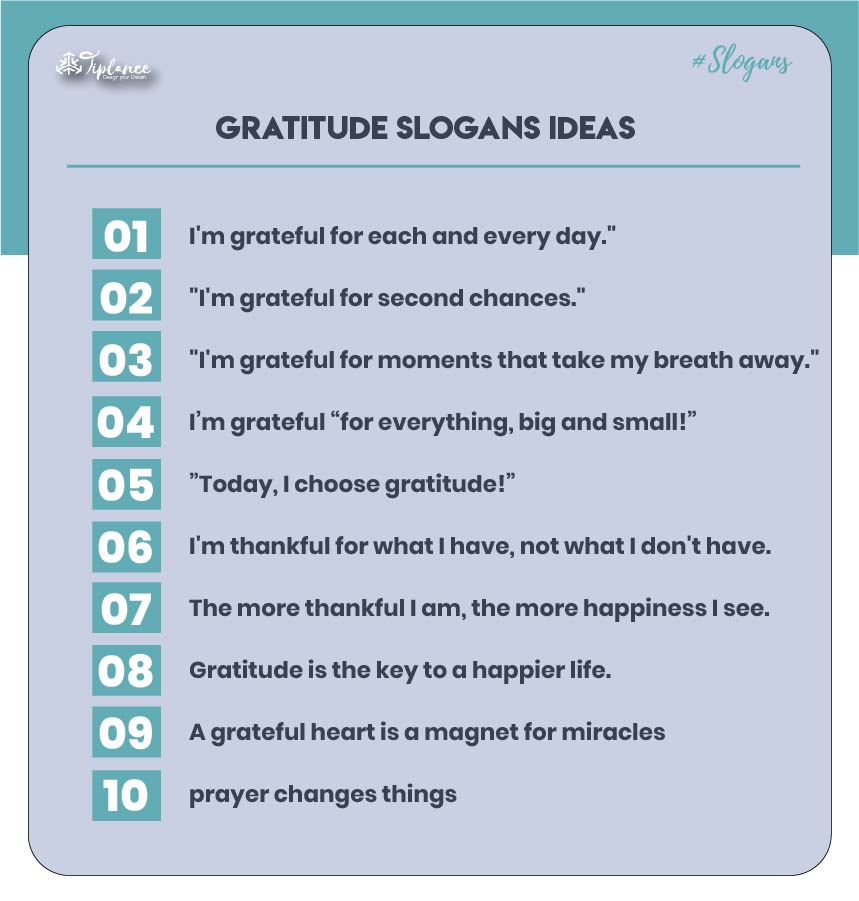 Tagline example for gratitude