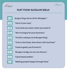 Unique Fast Food Slogans Ideas