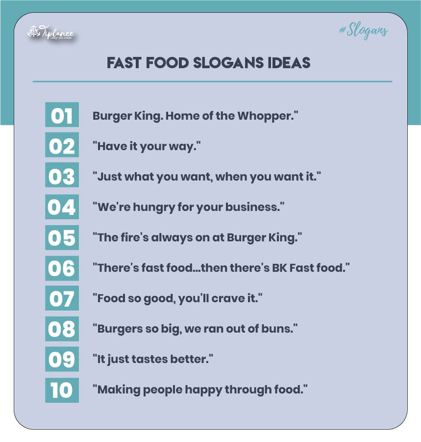 Unique Fast Food Slogans Ideas