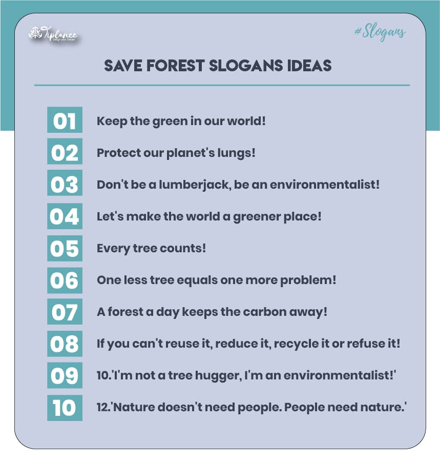 Best slogan on save forest