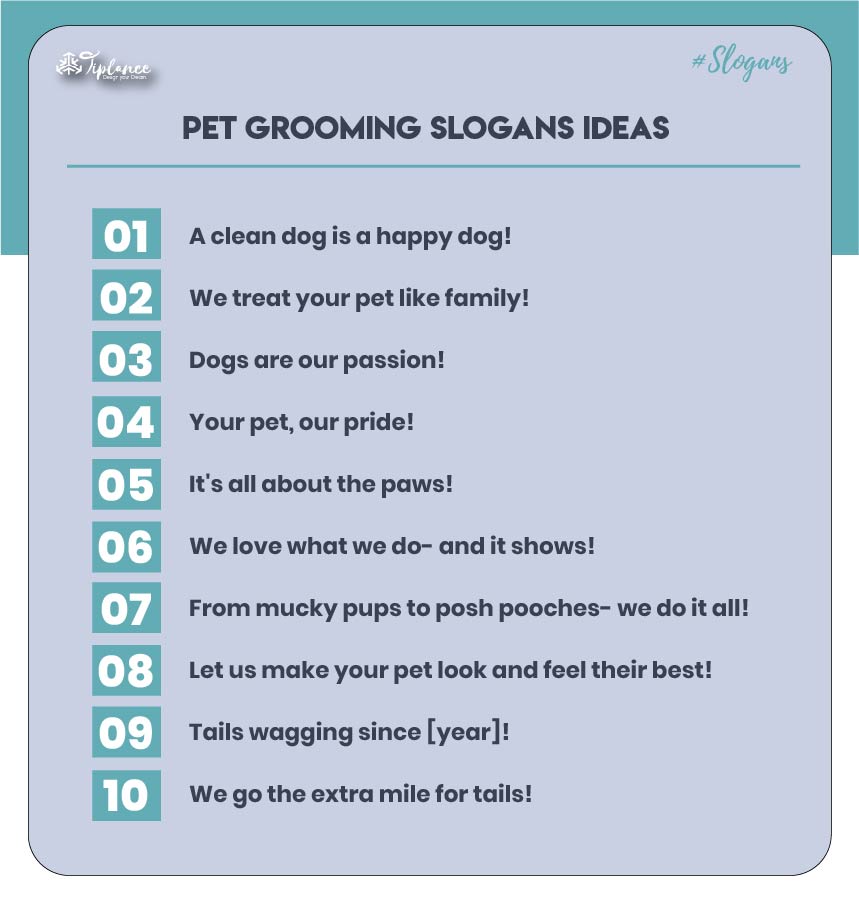 Catchy dog grooming slogans