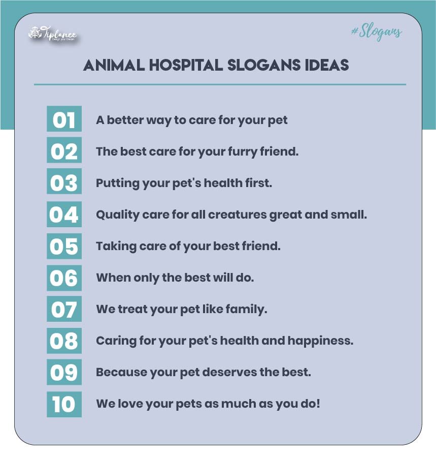107 Sweaty Animal Hospital Slogans Taglines Ideas Tiplance