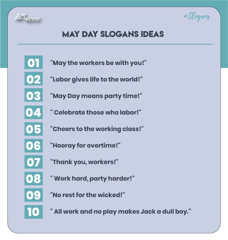 121+ Perfect May Day Slogans Taglines & Sample Ideas Tiplance