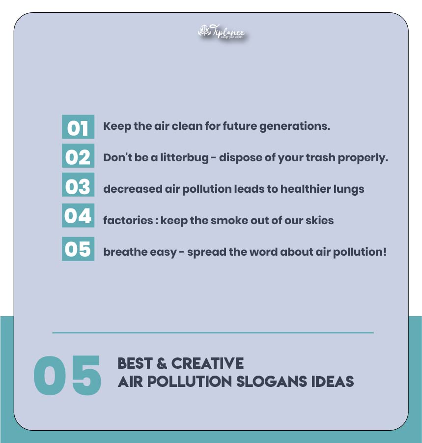 Slogans on harmful effects of air pollution