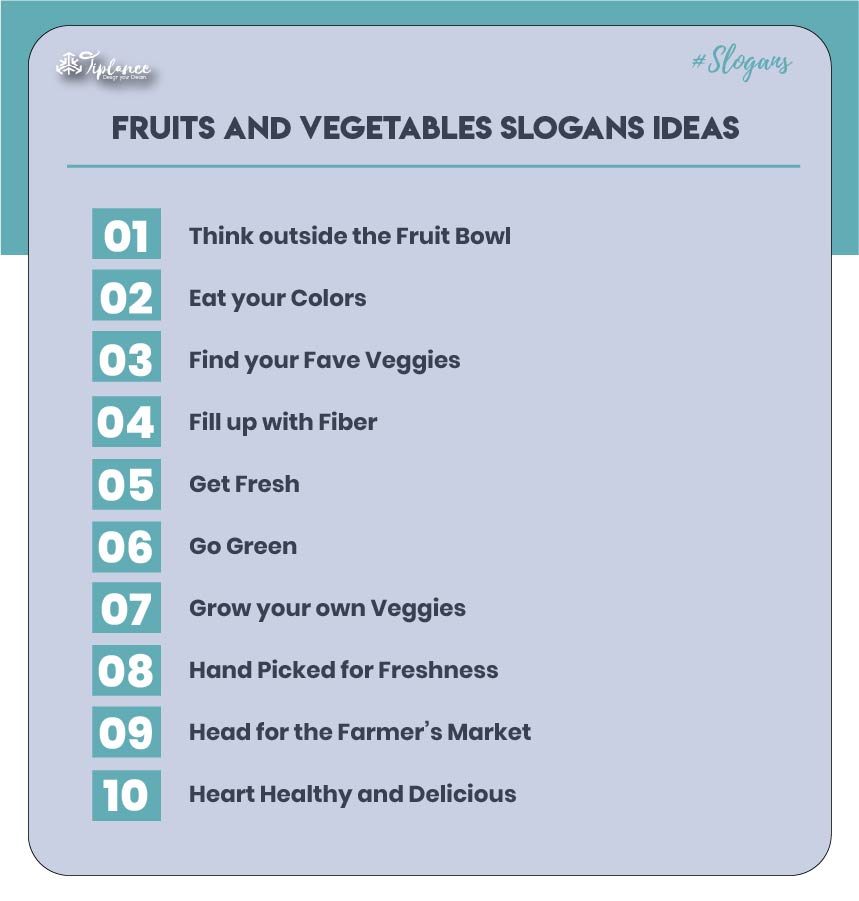 Tagline for fruits and vegetables