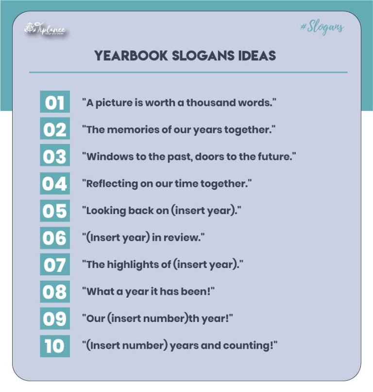 111+ Unique Yearbook Slogans Examples & Taglines Tiplance