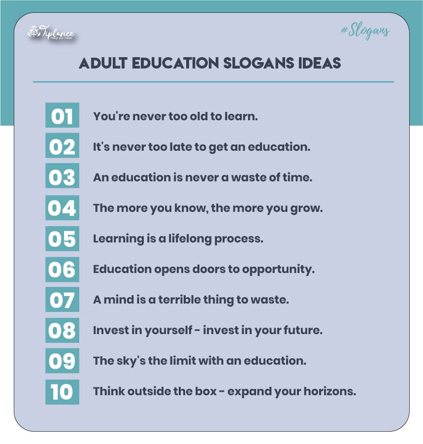 Adult education tagline
