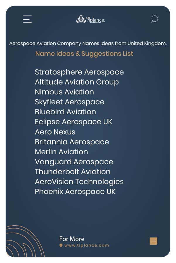Aerospace Aviation Company Names Ideas from United Kingdom.
