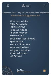 Aerospace Aviation Company Names Ideas from United States.