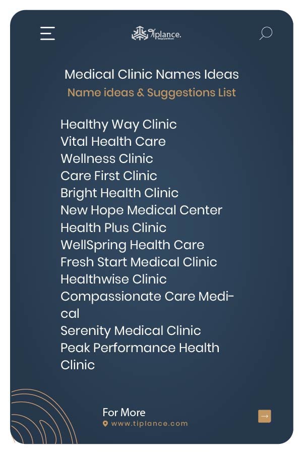 Attractive Names For Clinic Tiplance