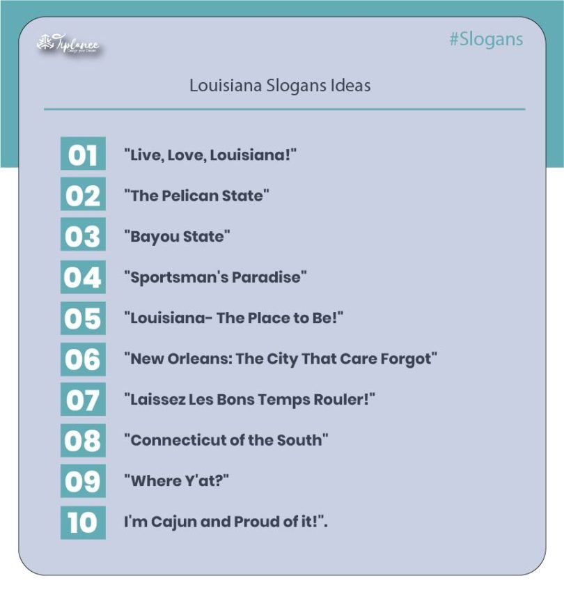 119+ Best Louisiana Slogans & Taglines Examples Tiplance