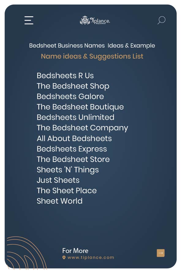 Bedsheet Business Names Ideas from Australia.