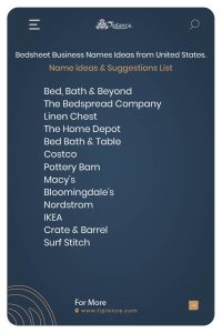 Bedsheet Business Names Ideas from United States.