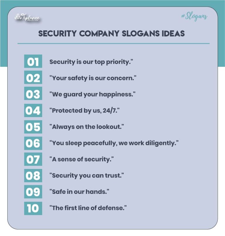 107+ Gorgeous Security Company Slogans Samples & Ideas - Tiplance