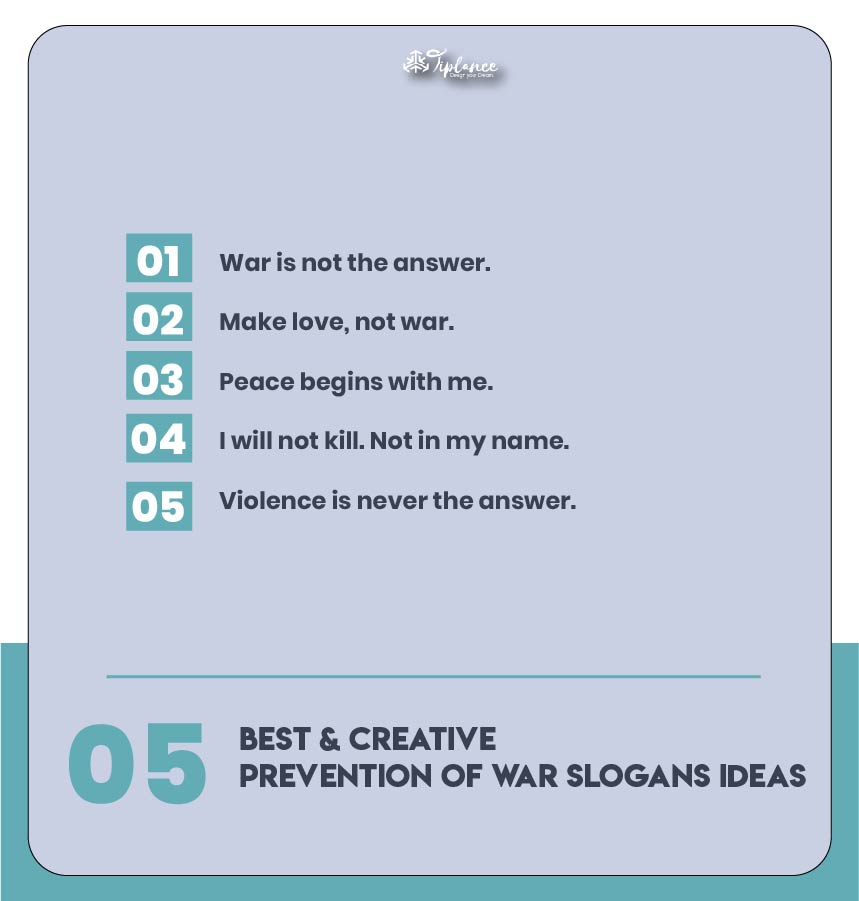 Best Slogans on Prevention of War