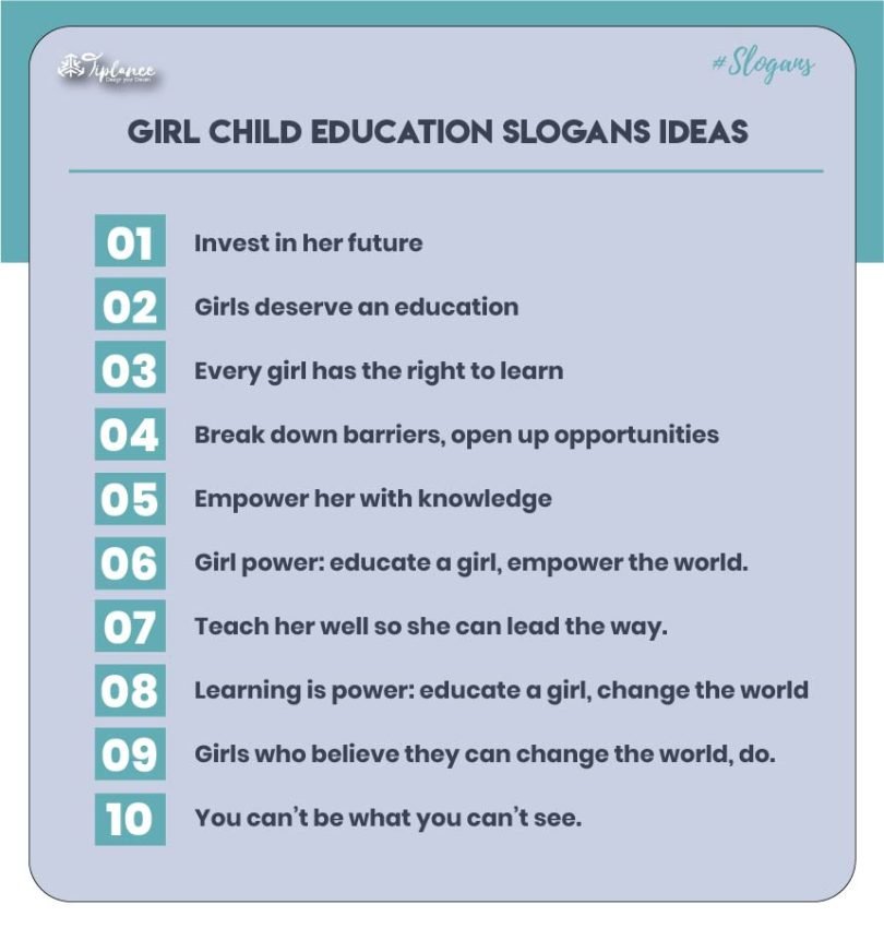101+ Creative Girl Child Education Slogans & Sample Ideas Tiplance