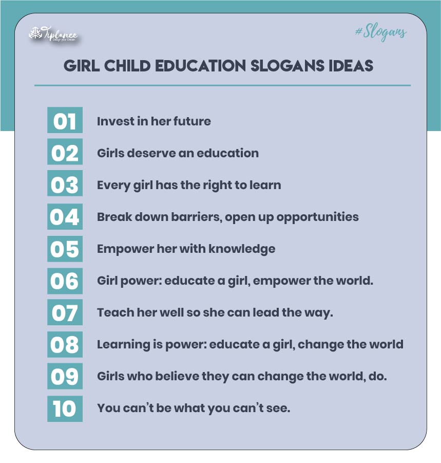 Best example for girl education slogan