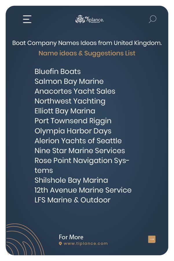 Boat Company Names Ideas from United Kingdom.