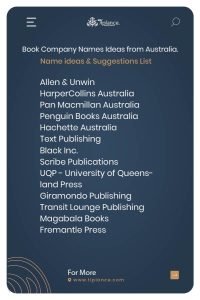 Book Company Names Ideas from Australia.