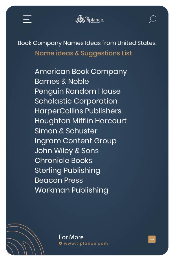 Book Company Names Ideas from United States.