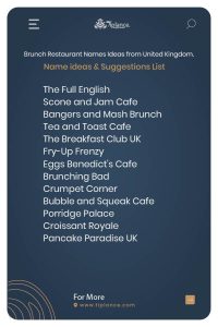Brunch Restaurant Names Ideas from United Kingdom.