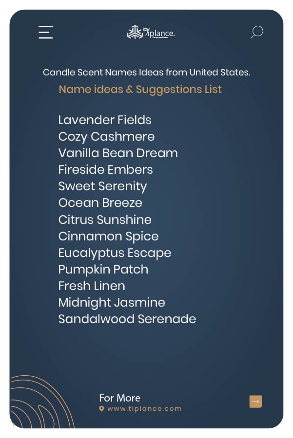 Candle Scent Names Ideas from United States.