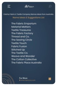 Catchy Fabric & Textile Company Names Ideas from Australia.