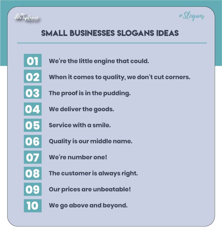 107+ Best Slogan Ideas For Small Businesses & Sample Ideas - Tiplance