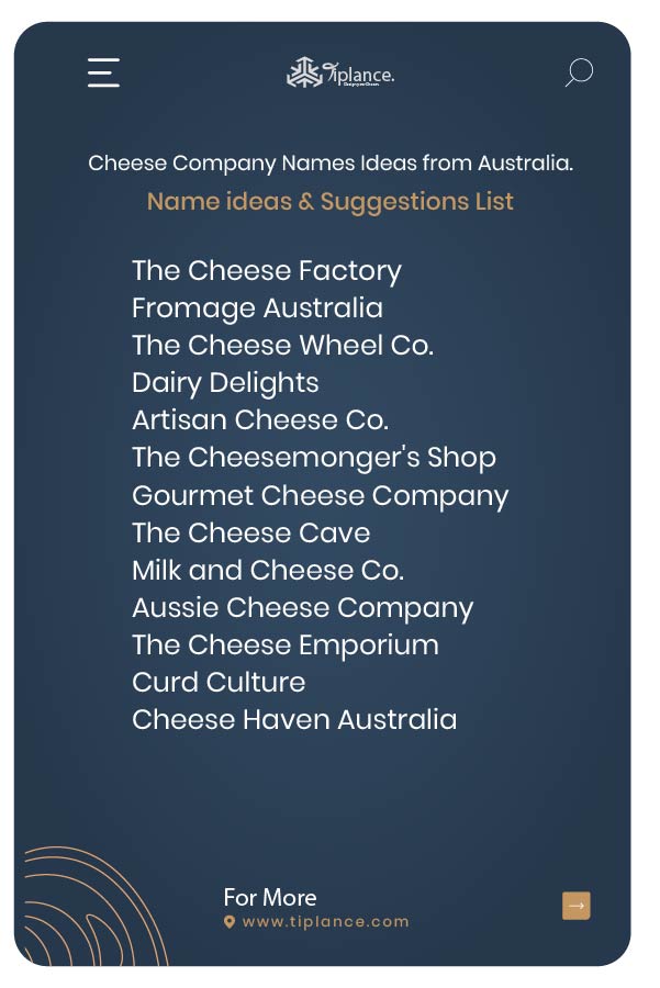 Cheese Company Names Ideas from Australia.